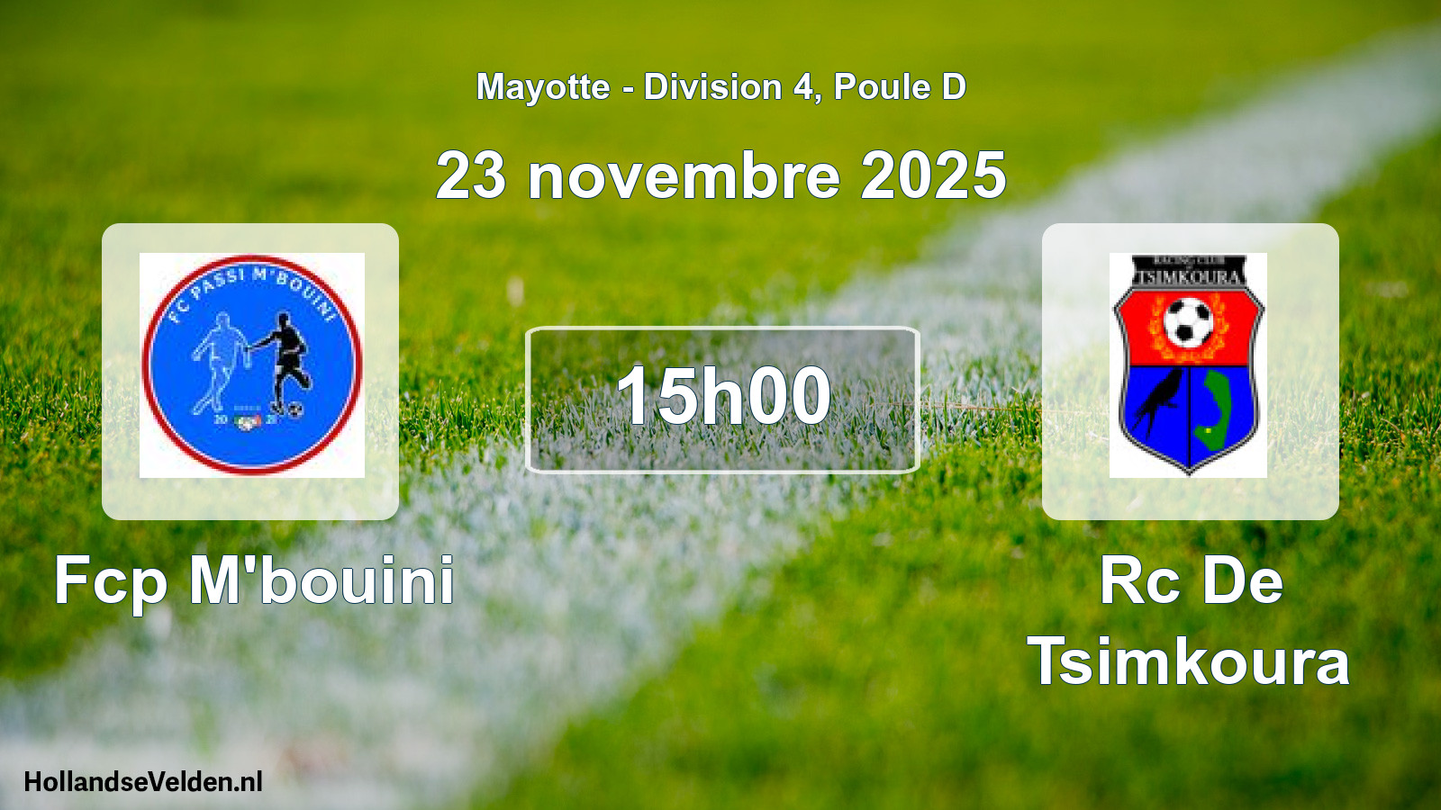 Match programmé: Fcp M'bouini - Rc De Tsimkoura (23 novembre 2025)