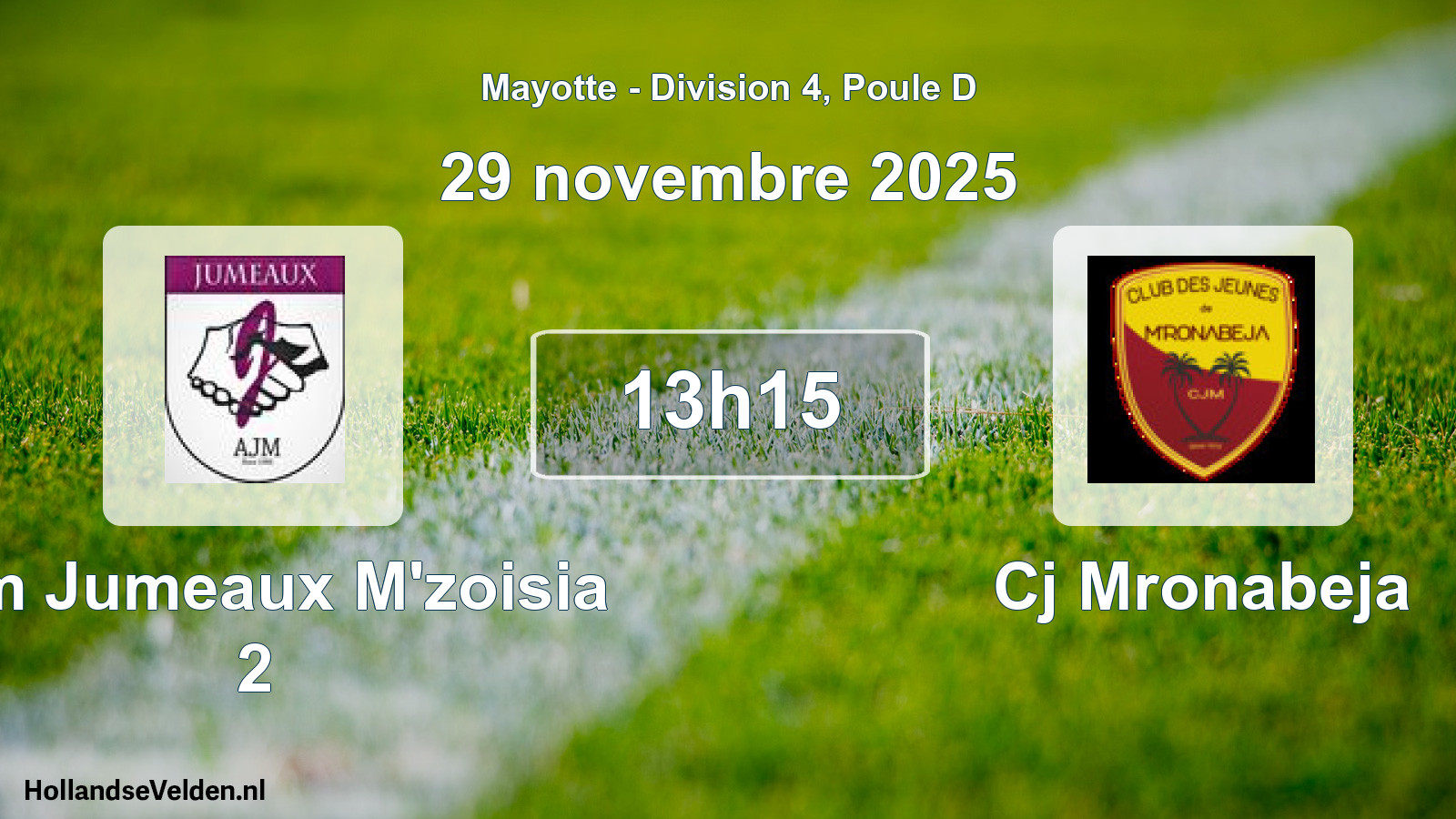 Geplande wedstrijd: Ajm Jumeaux M'zoisia 2 - Cj Mronabeja (29 november 2025)