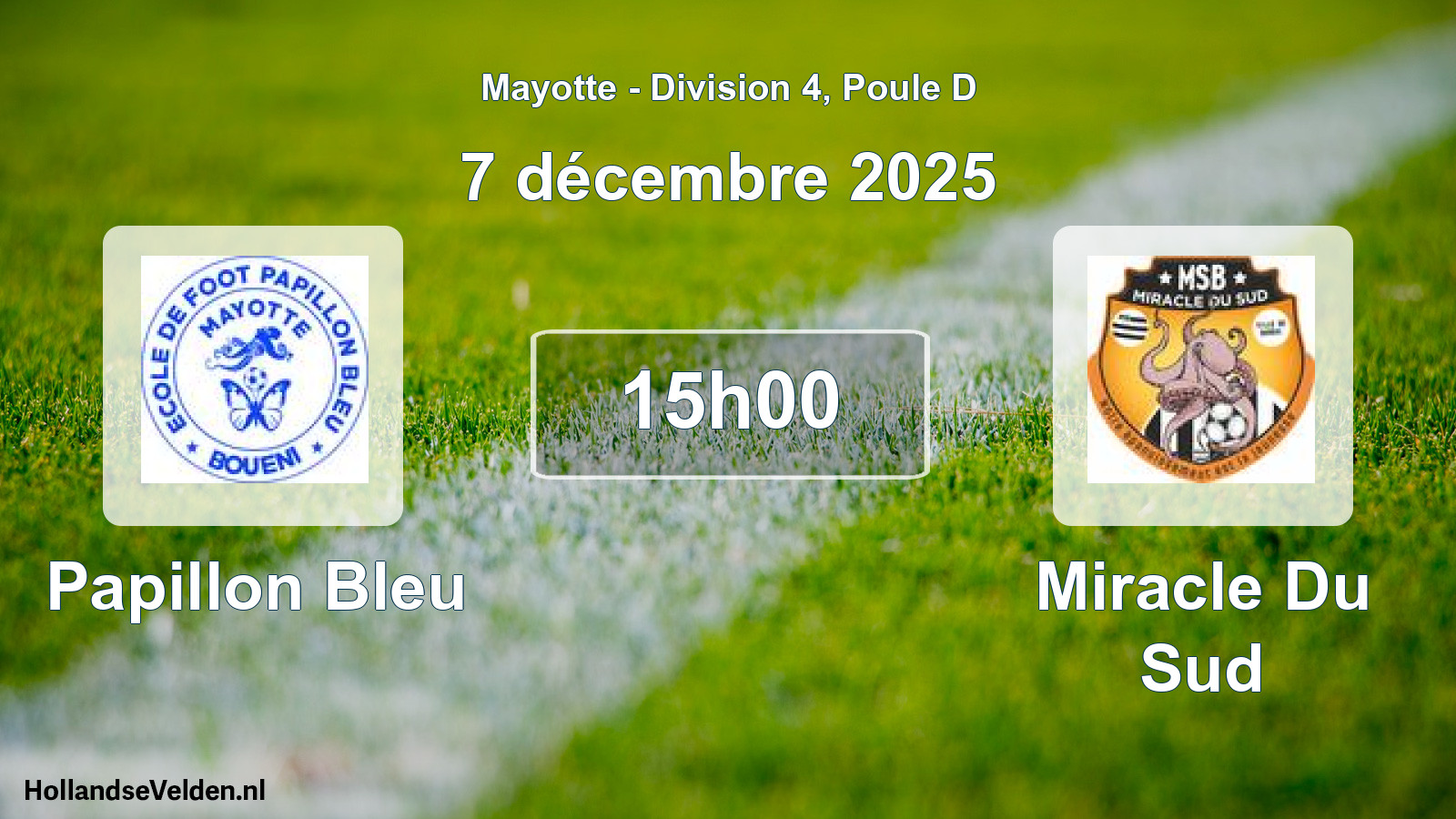 Scheduled Match: Papillon Bleu - Miracle Du Sud (7 December 2025)