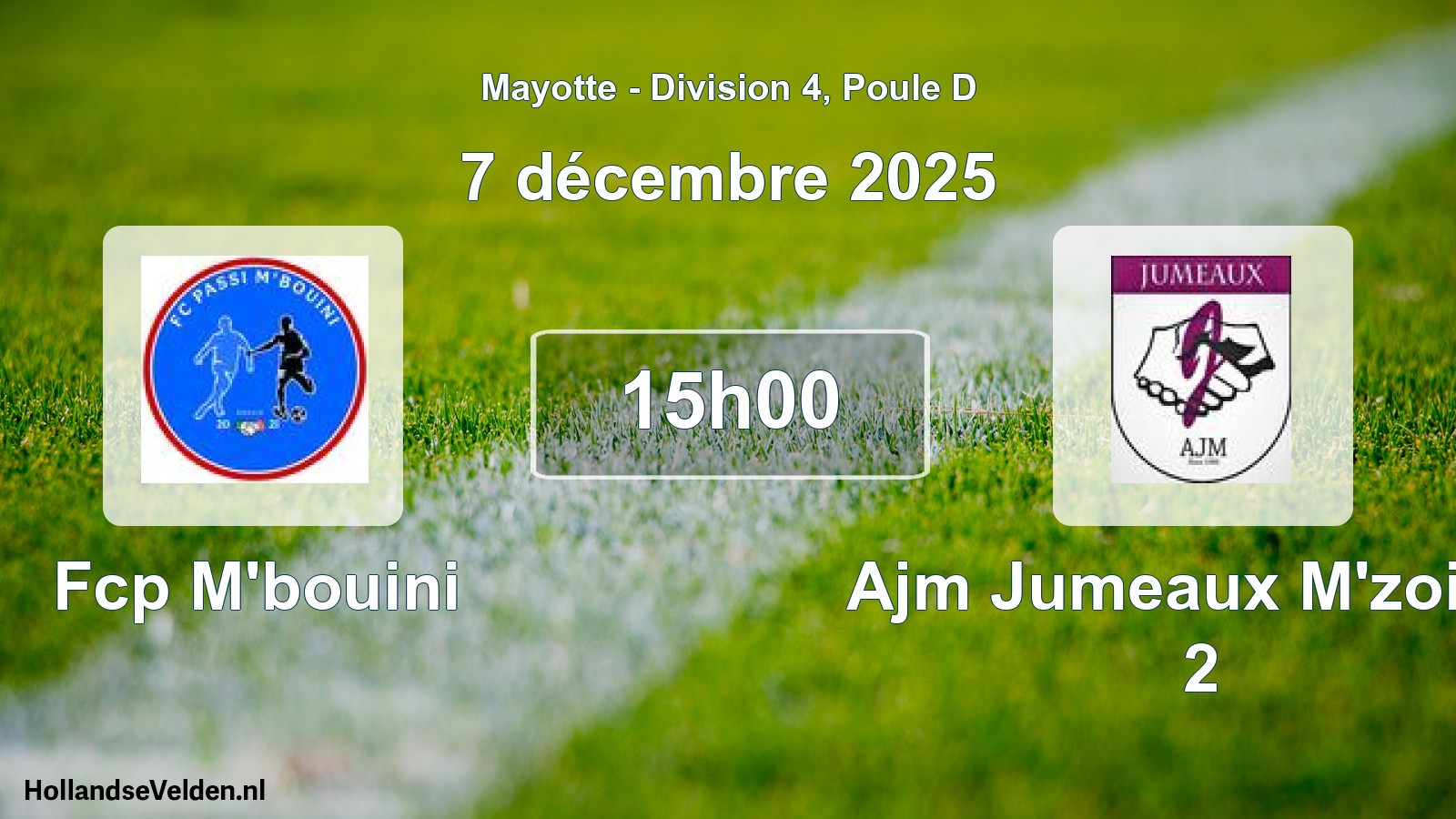 Scheduled Match: Fcp M'bouini - Ajm Jumeaux M'zoisia 2 (7 December 2025)