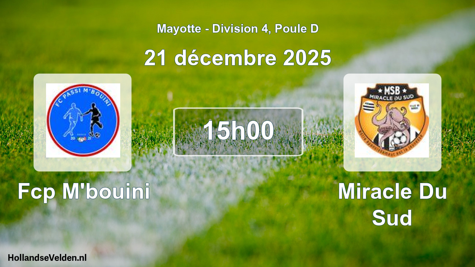 Scheduled Match: Fcp M'bouini - Miracle Du Sud (21 December 2025)