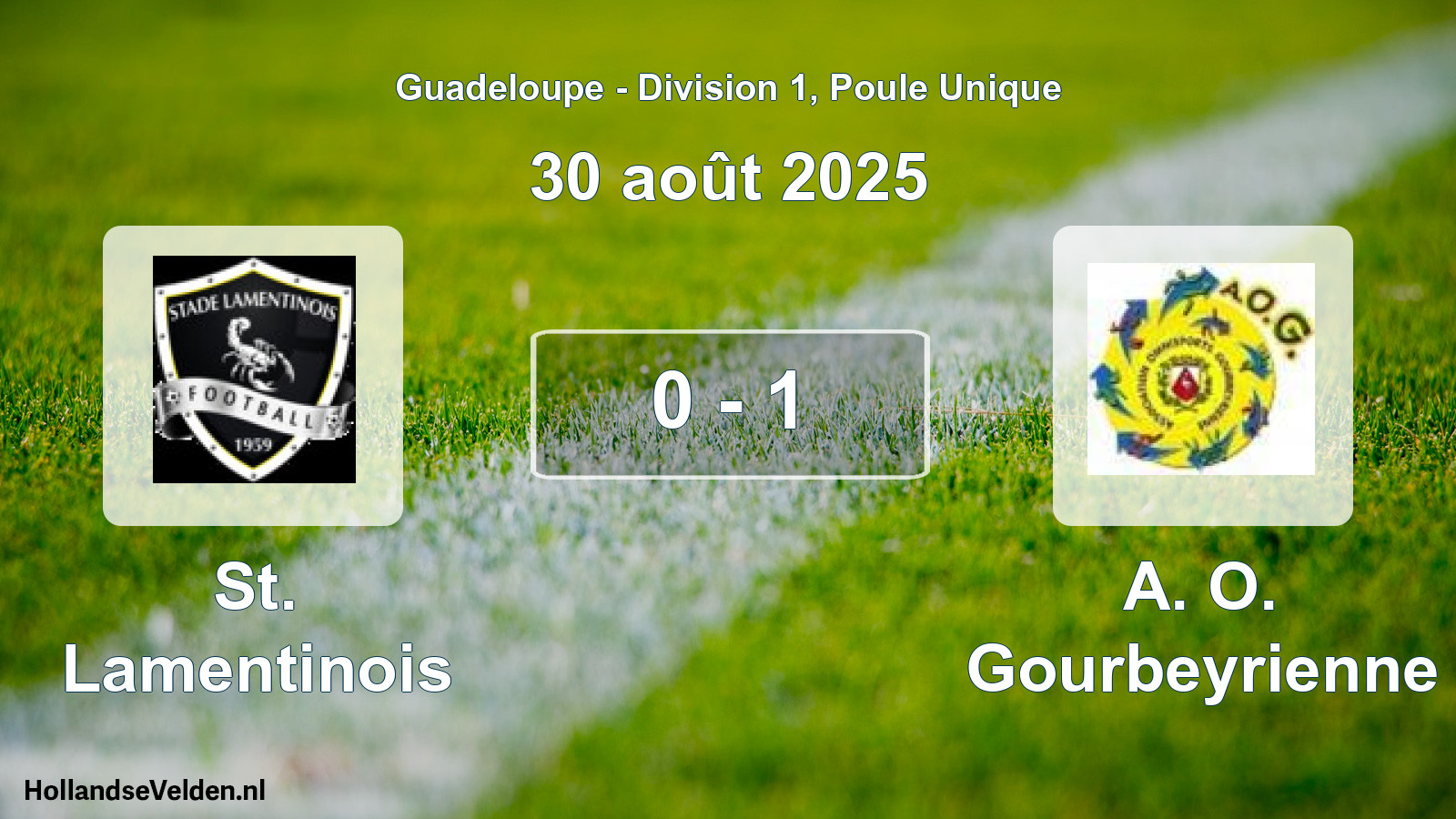 Match joué: St. Lamentinois - A. O. Gourbeyrienne 0 - 1 (30 août 2025)