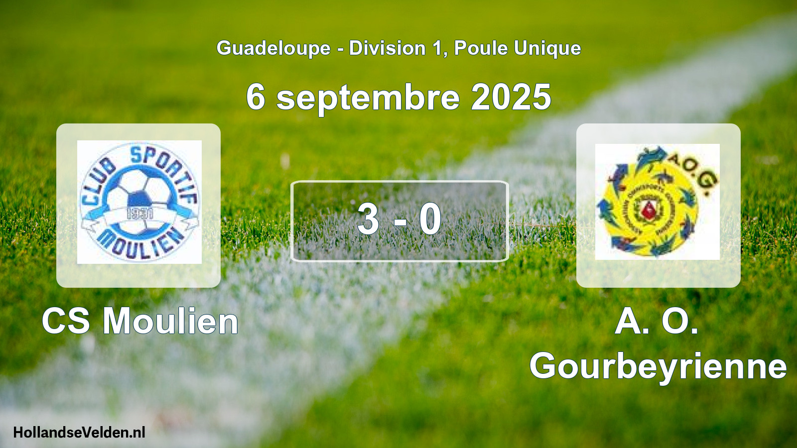 Total number of matches played: CS Moulien - A. O. Gourbeyrienne 3 - 0 (6 September 2025)