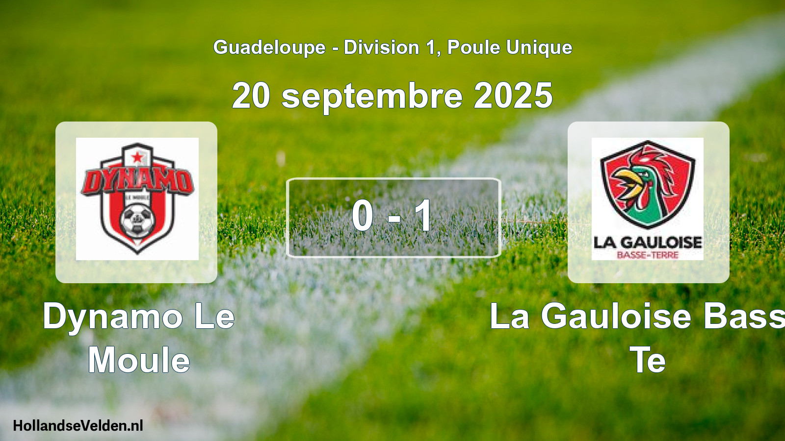 Gespeelde wedstrijd: Dynamo Le Moule - La Gauloise Basse Te 0 - 1 (20 september 2025)