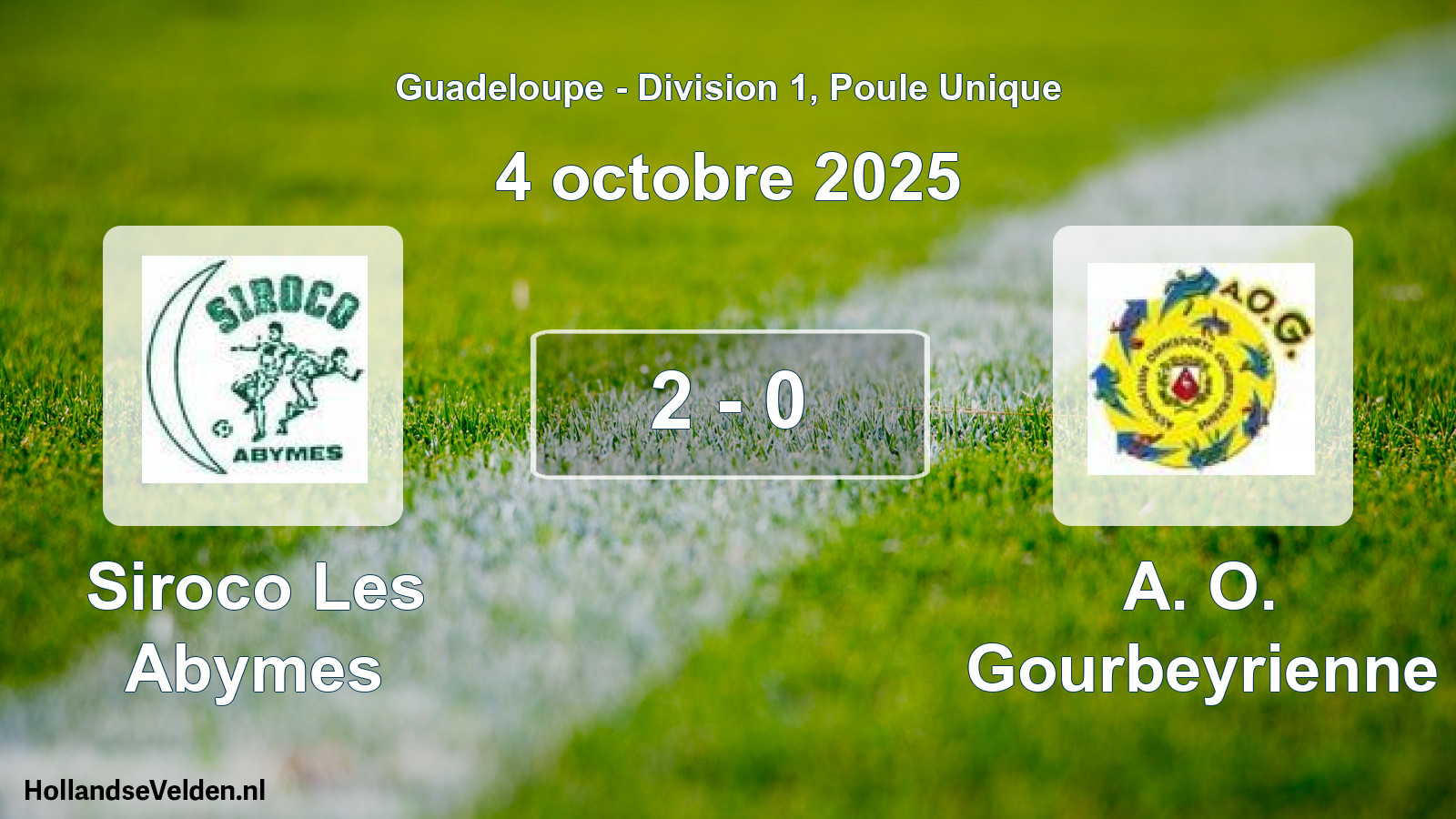 Total number of matches played: Siroco Les Abymes - A. O. Gourbeyrienne 2 - 0 (4 October 2025)