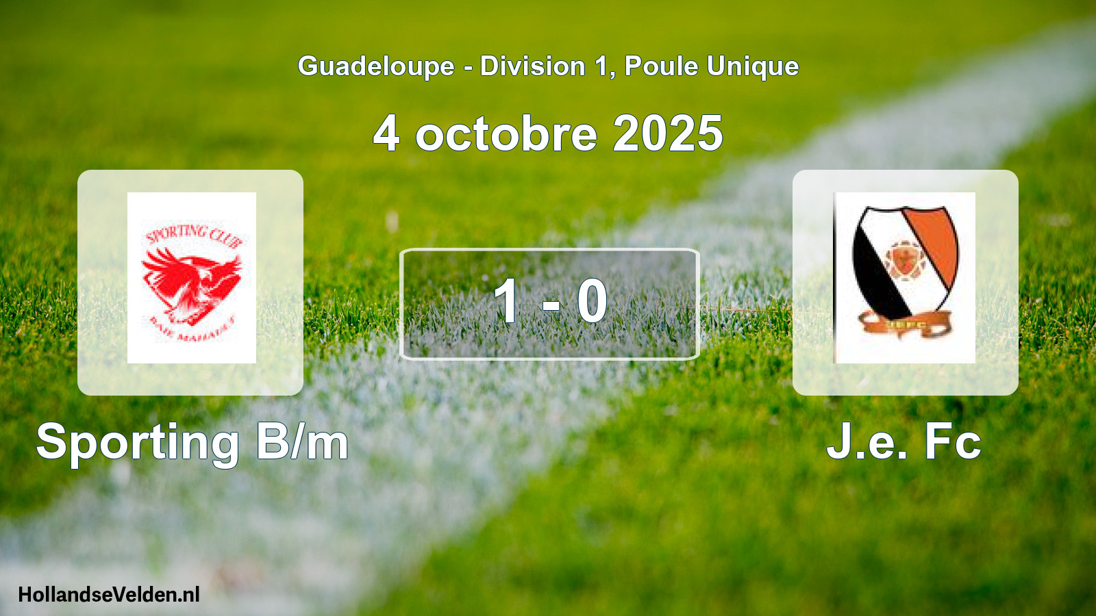 Gespeelde wedstrijd: Sporting B/m - J.e. Fc 1 - 0 (4 oktober 2025)