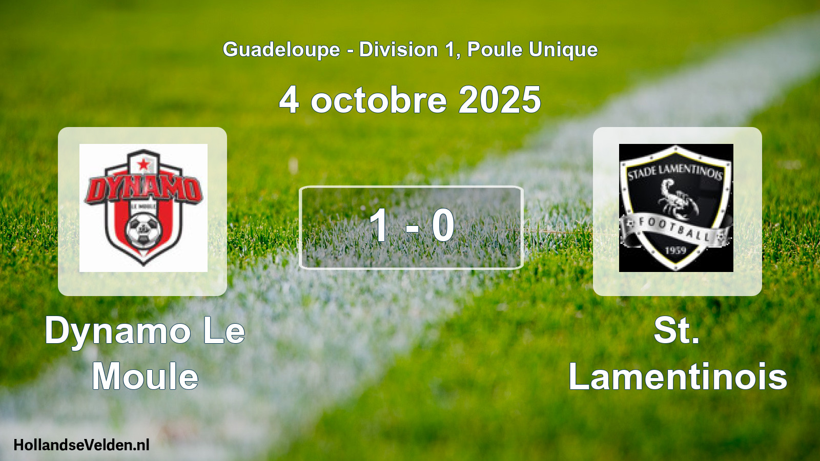 Match joué: Dynamo Le Moule - St. Lamentinois 1 - 0 (4 octobre 2025)