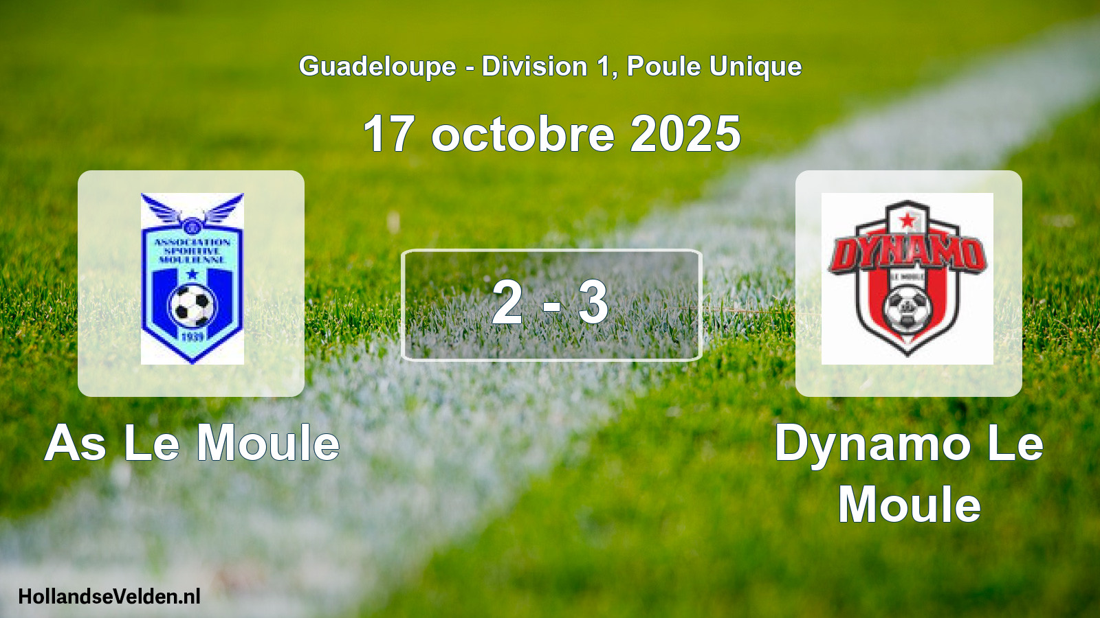 Match joué: As Le Moule - Dynamo Le Moule 2 - 3 (17 octobre 2025)