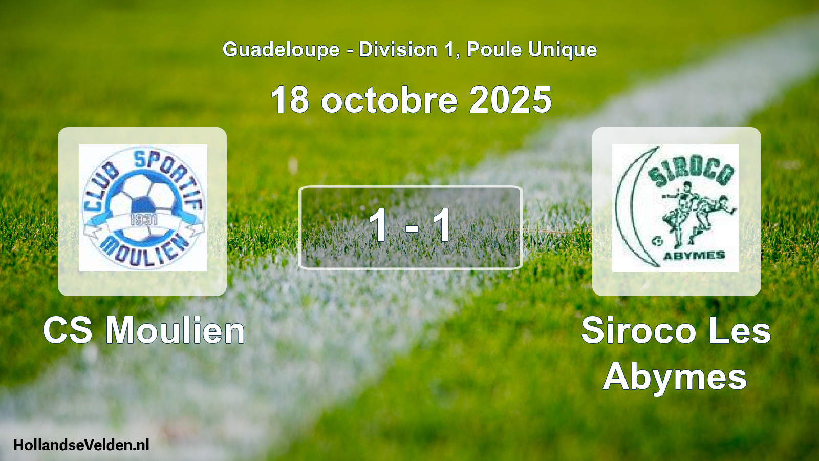 Match joué: CS Moulien - Siroco Les Abymes 1 - 1 (18 octobre 2025)
