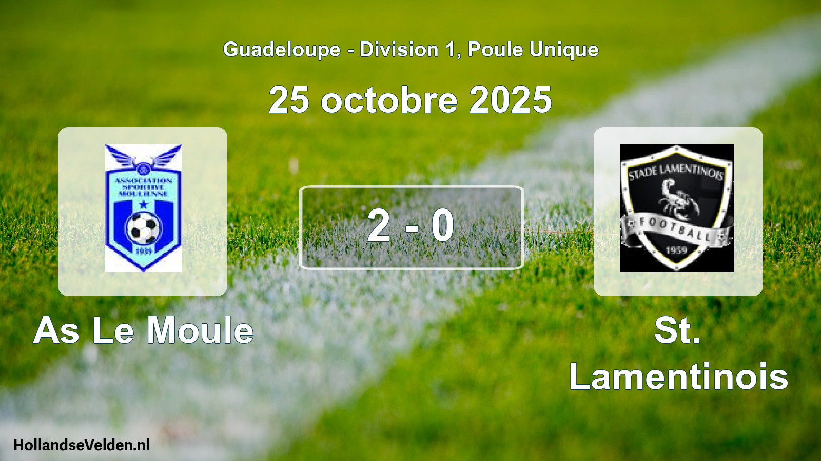 Match joué: As Le Moule - St. Lamentinois 2 - 0 (25 octobre 2025)