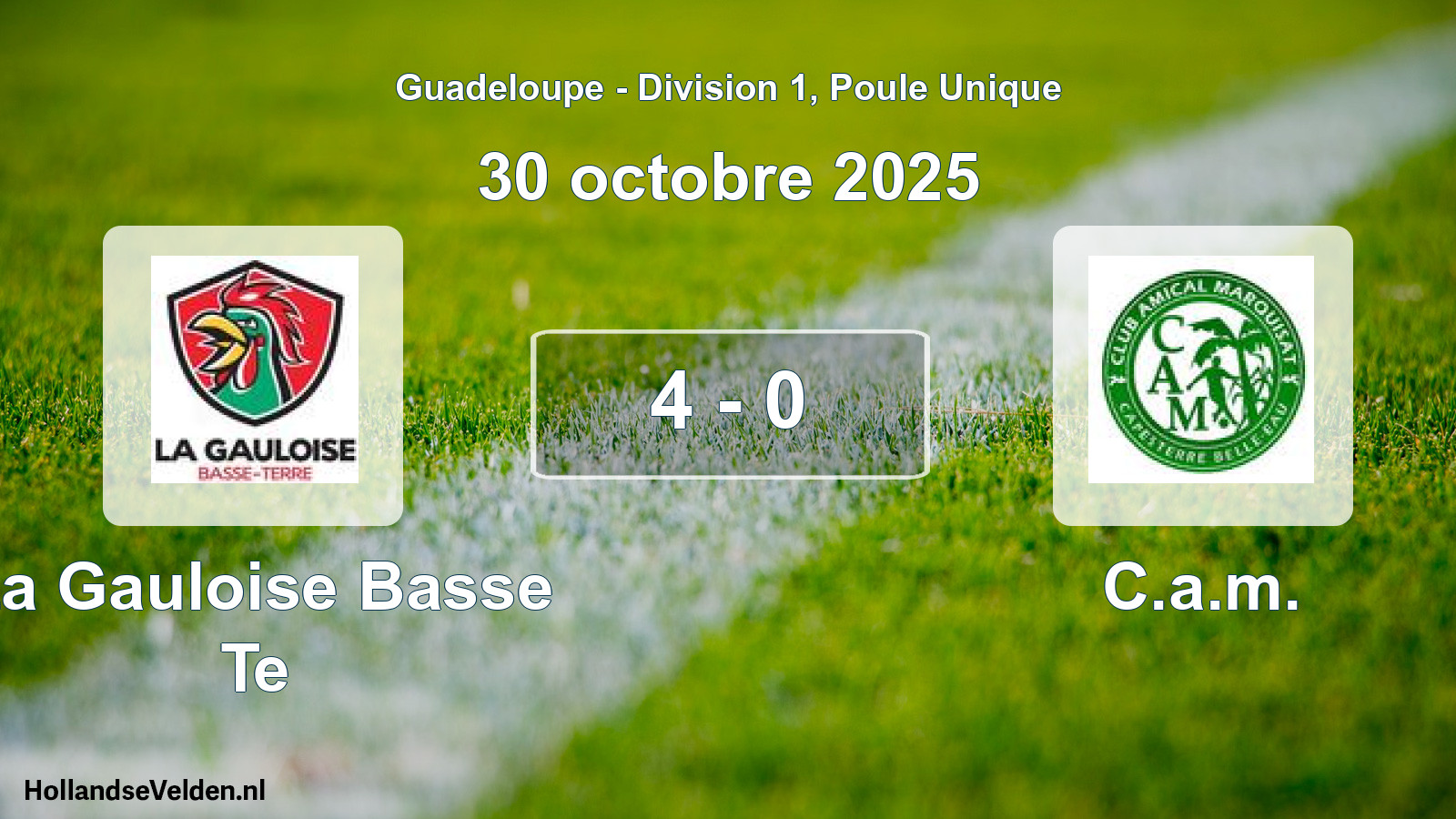 Match joué: La Gauloise Basse Te - C.a.m. 4 - 0 (30 octobre 2025)