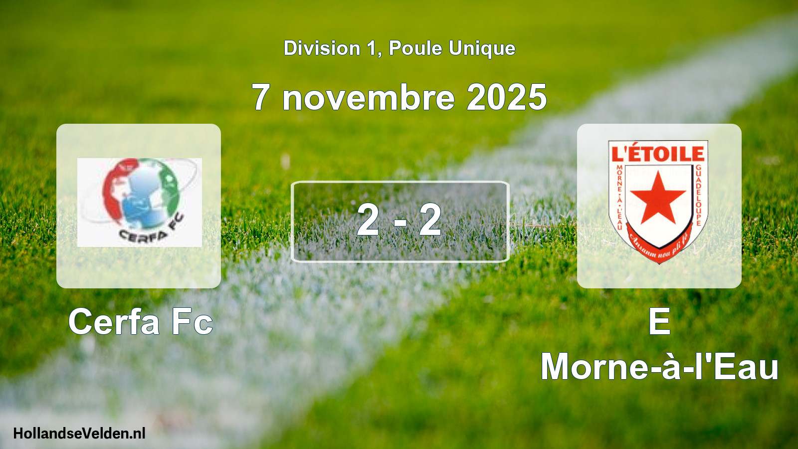 Gespeelde wedstrijd: Cerfa Fc - E Morne-à-l'Eau 2 - 2 (7 november 2025)