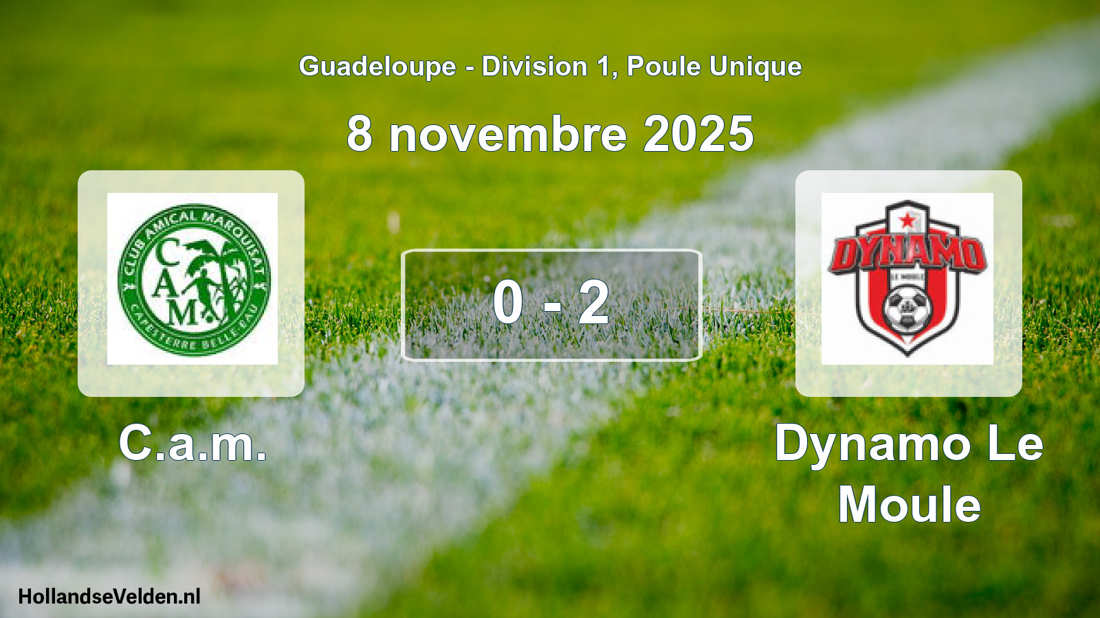 Total number of matches played: C.a.m. - Dynamo Le Moule 0 - 2 (8 November 2025)