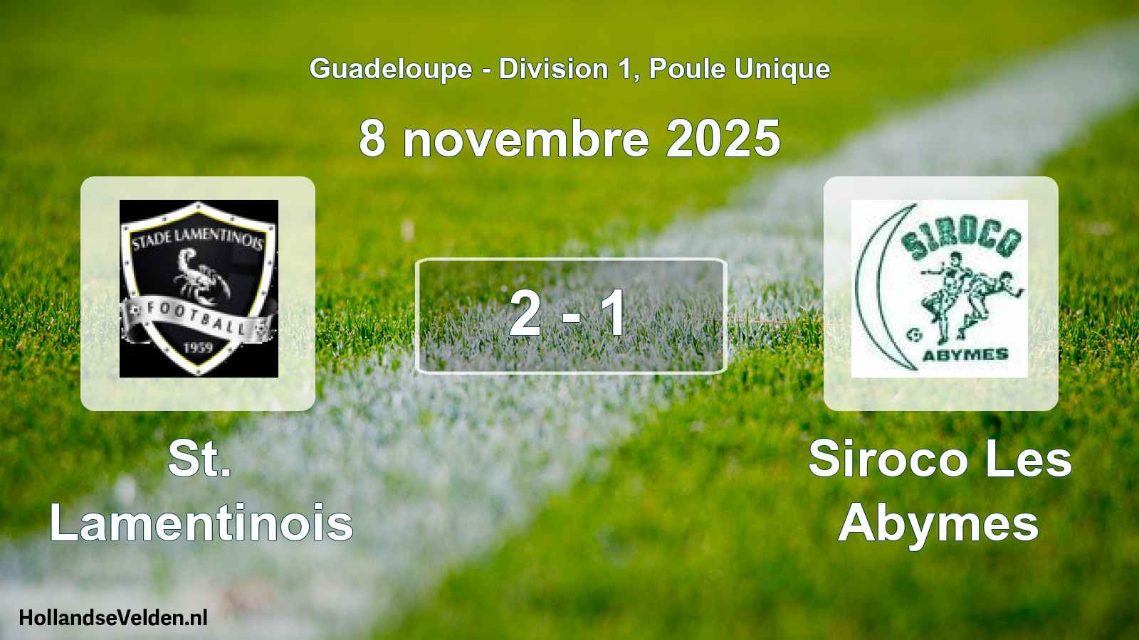 Gespeelde wedstrijd: St. Lamentinois - Siroco Les Abymes 2 - 1 (8 november 2025)