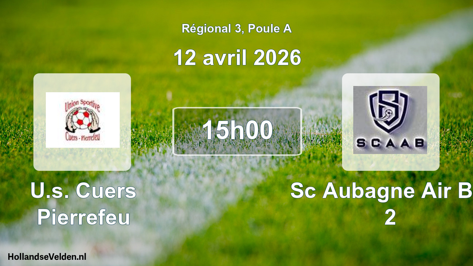 Geplande wedstrijd: U.s. Cuers Pierrefeu - Sc Aubagne Air Bel 2 (12 april 2026)