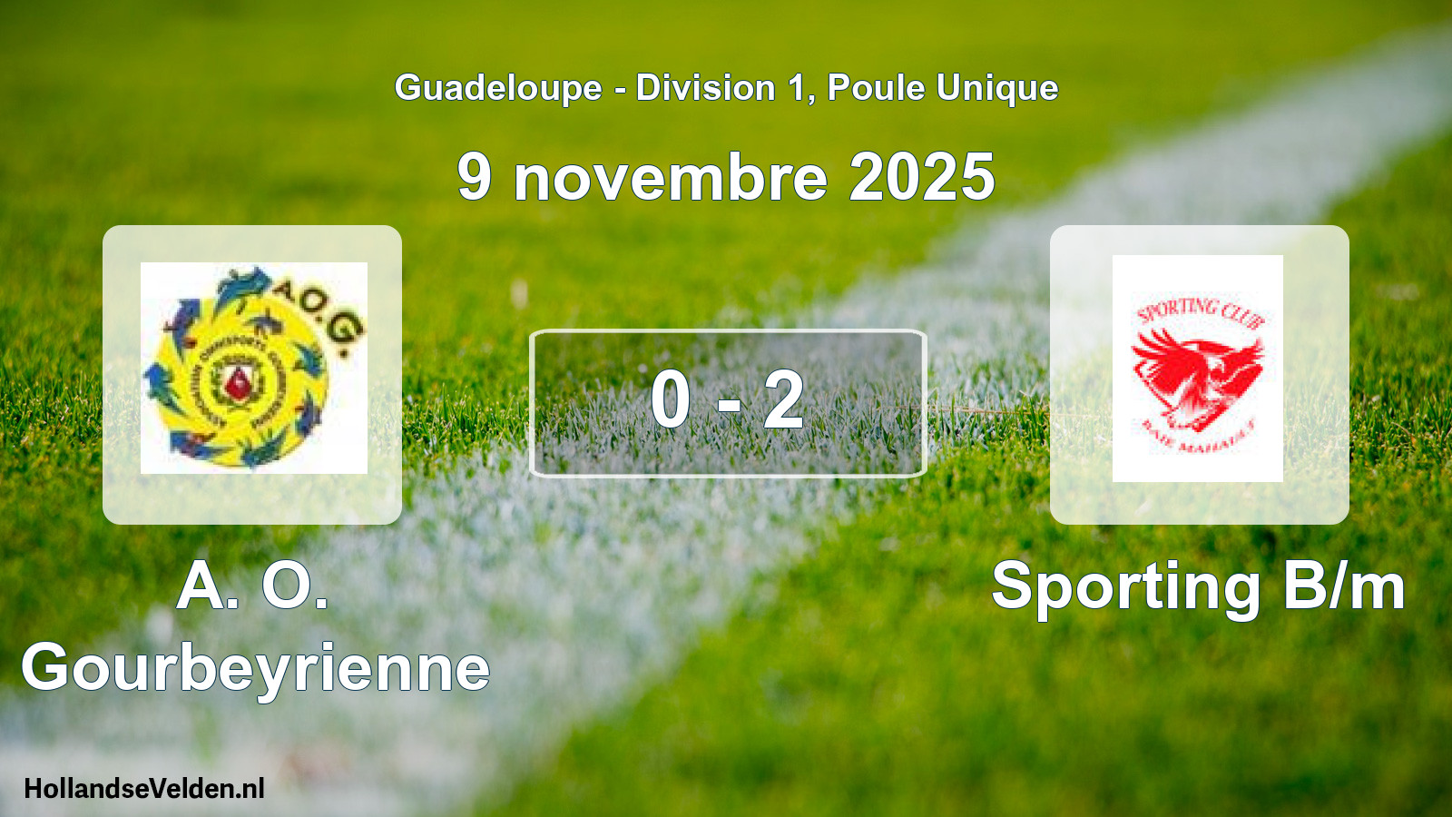 Total number of matches played: A. O. Gourbeyrienne - Sporting B/m 0 - 2 (9 November 2025)