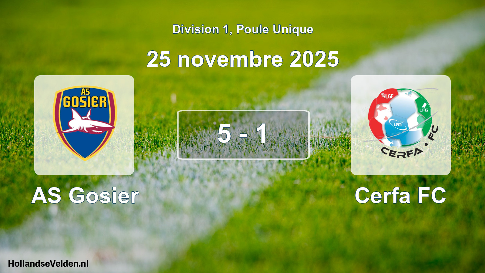 Gespeelde wedstrijd: AS Gosier - Cerfa FC 5 - 1 (25 november 2025)