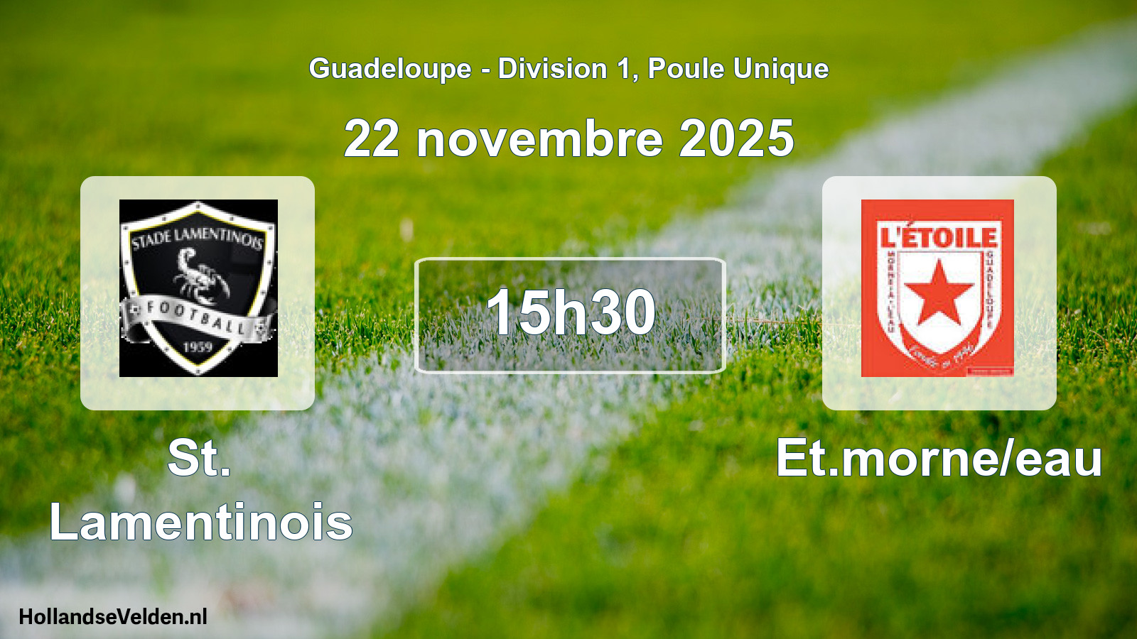 Match programmé: St. Lamentinois - Et.morne/eau (22 novembre 2025)