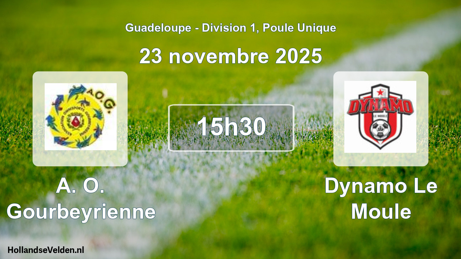 Match programmé: A. O. Gourbeyrienne - Dynamo Le Moule (23 novembre 2025)