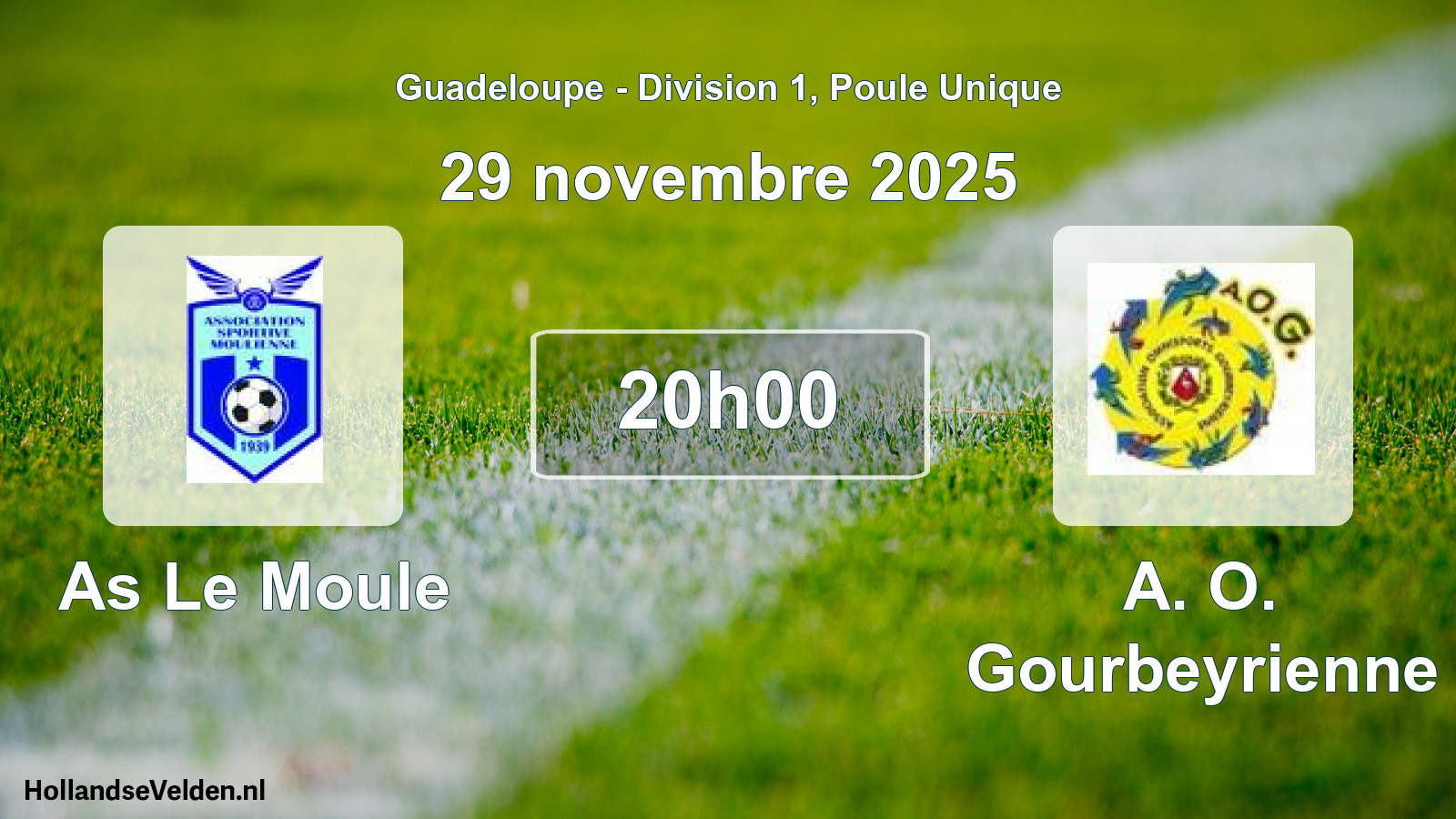 Match programmé: As Le Moule - A. O. Gourbeyrienne (29 novembre 2025)