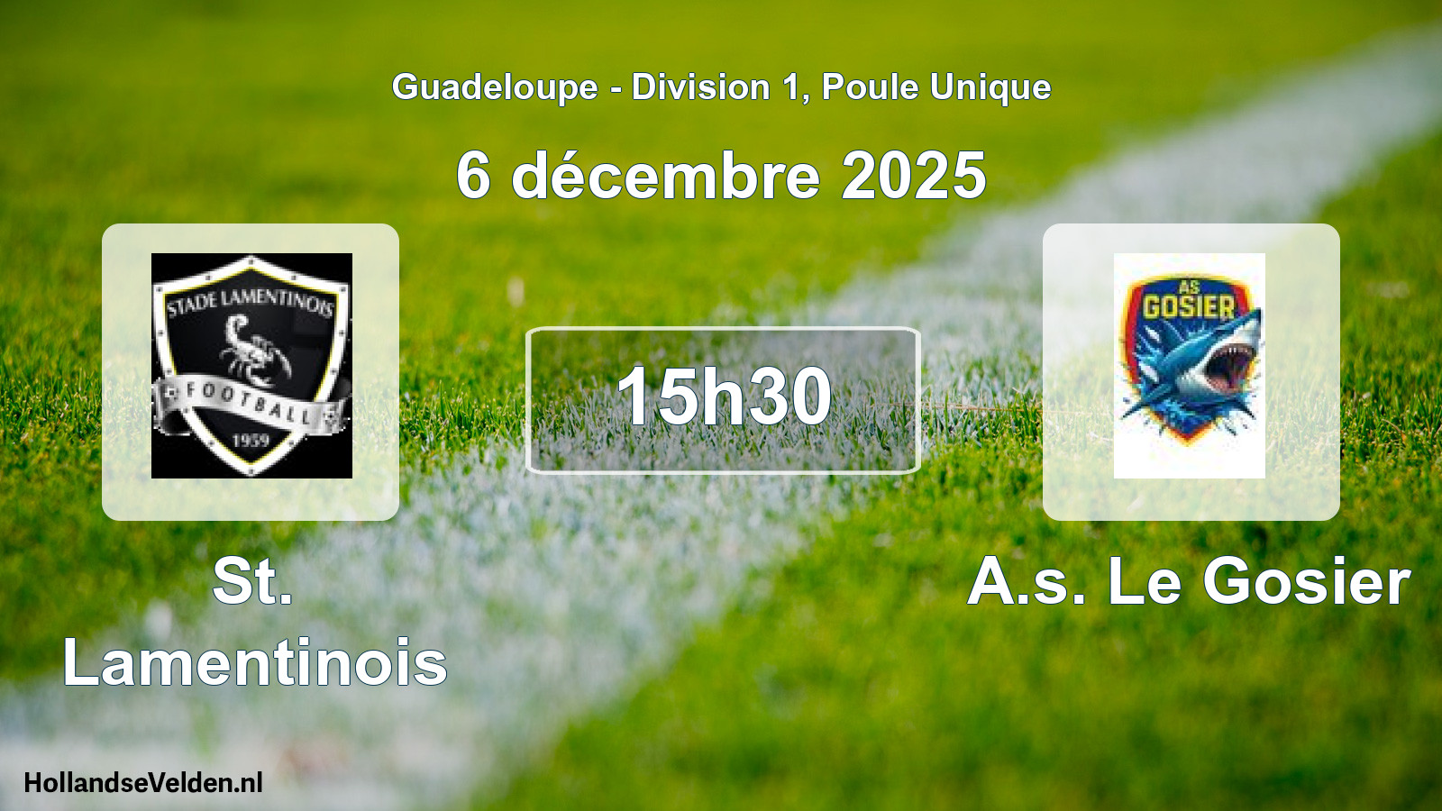 Match programmé: St. Lamentinois - A.s. Le Gosier (6 décembre 2025)