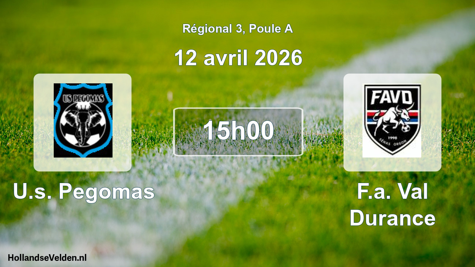 Scheduled Match: U.s. Pegomas - F.a. Val Durance (12 April 2026)