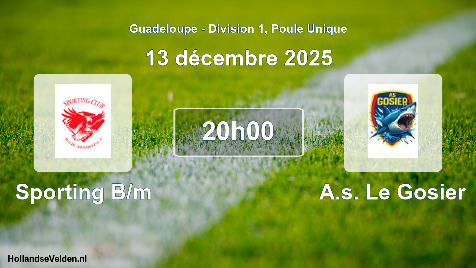 Geplande wedstrijd: Sporting B/m - A.s. Le Gosier (13 december 2025)