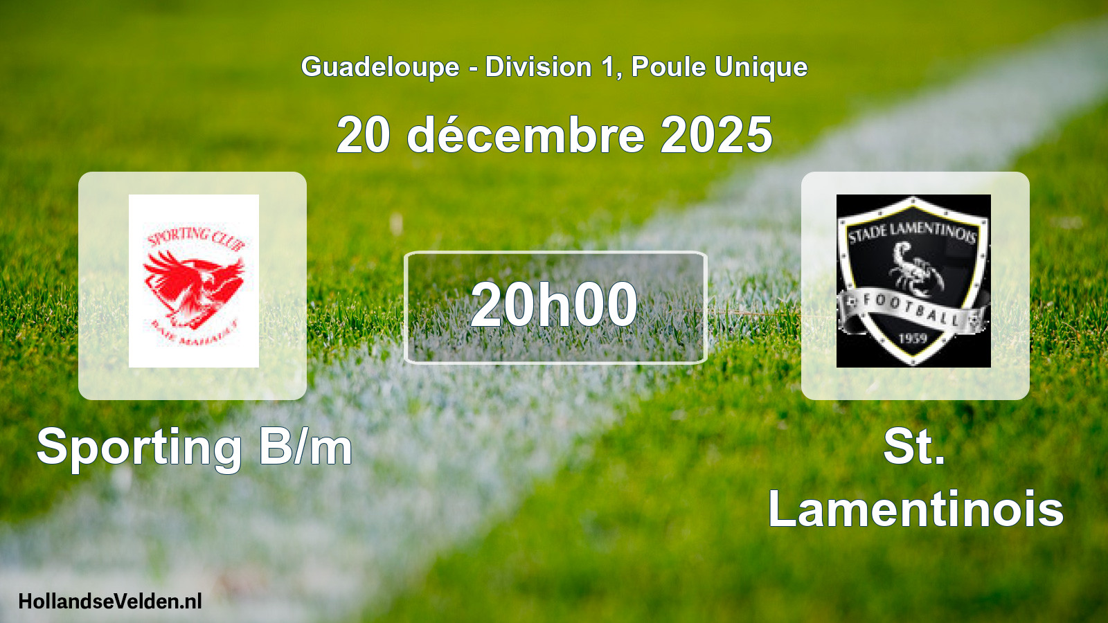 Match programmé: Sporting B/m - St. Lamentinois (20 décembre 2025)