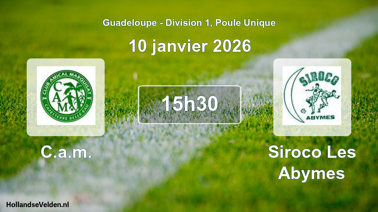 Match programmé: C.a.m. - Siroco Les Abymes (10 janvier 2026)