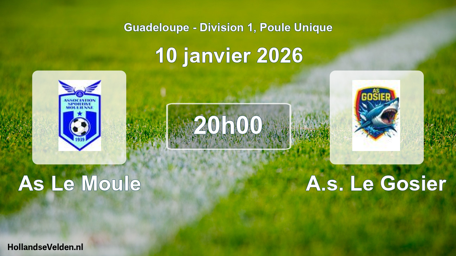 Match programmé: As Le Moule - A.s. Le Gosier (10 janvier 2026)