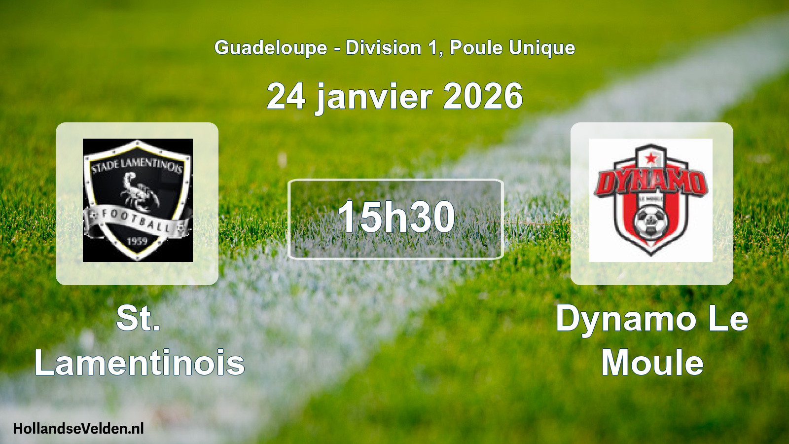 Match programmé: St. Lamentinois - Dynamo Le Moule (24 janvier 2026)