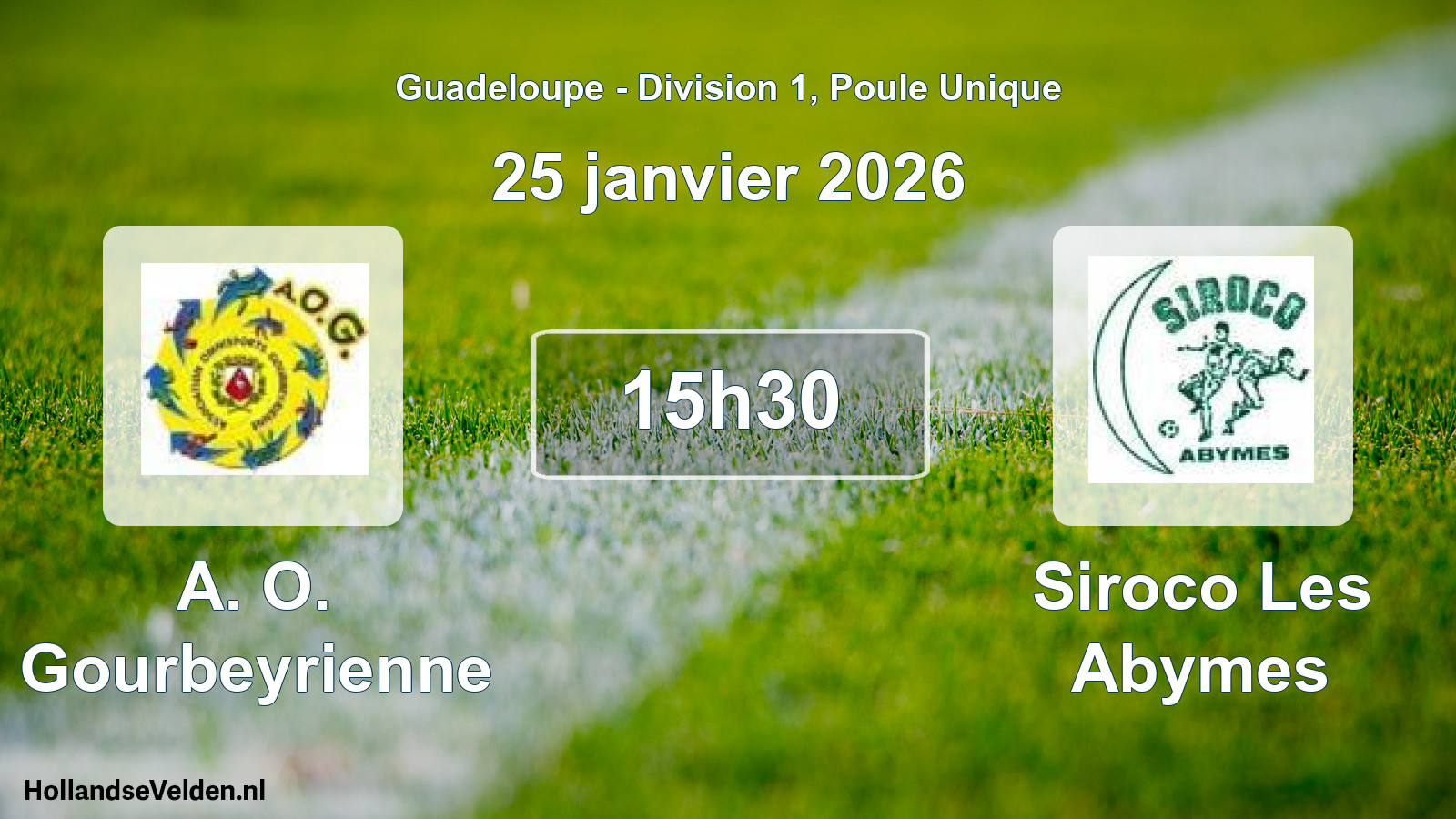 Scheduled Match: A. O. Gourbeyrienne - Siroco Les Abymes (25 January 2026)