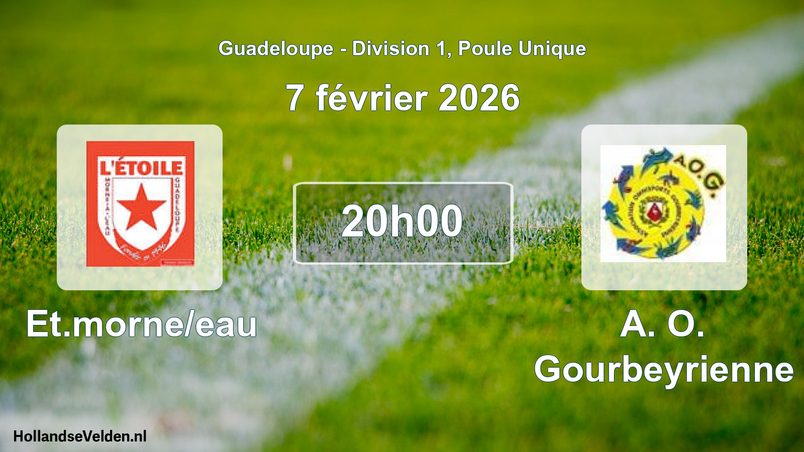 Match programmé: Et.morne/eau - A. O. Gourbeyrienne (7 février 2026)