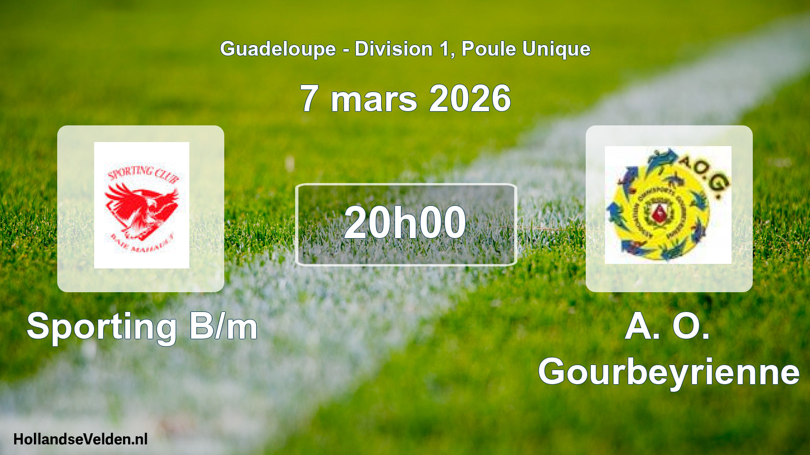 Match programmé: Sporting B/m - A. O. Gourbeyrienne (7 mars 2026)