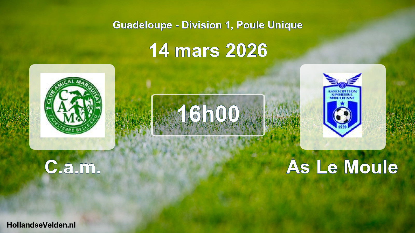 Match programmé: C.a.m. - As Le Moule (14 mars 2026)