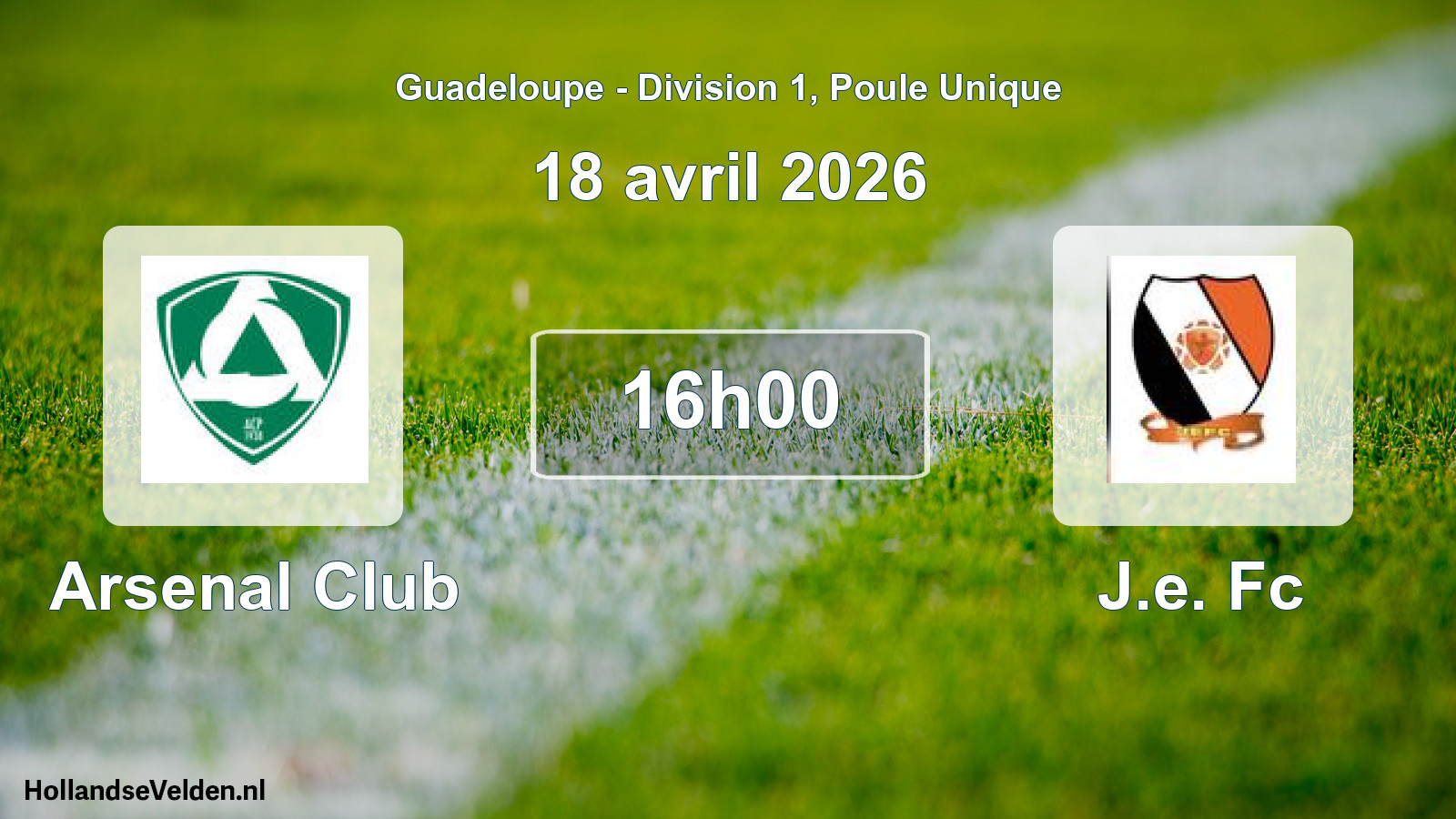 Match programmé: Arsenal Club - J.e. Fc (18 avril 2026)