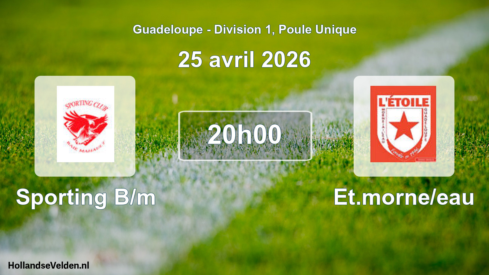 Match programmé: Sporting B/m - Et.morne/eau (25 avril 2026)
