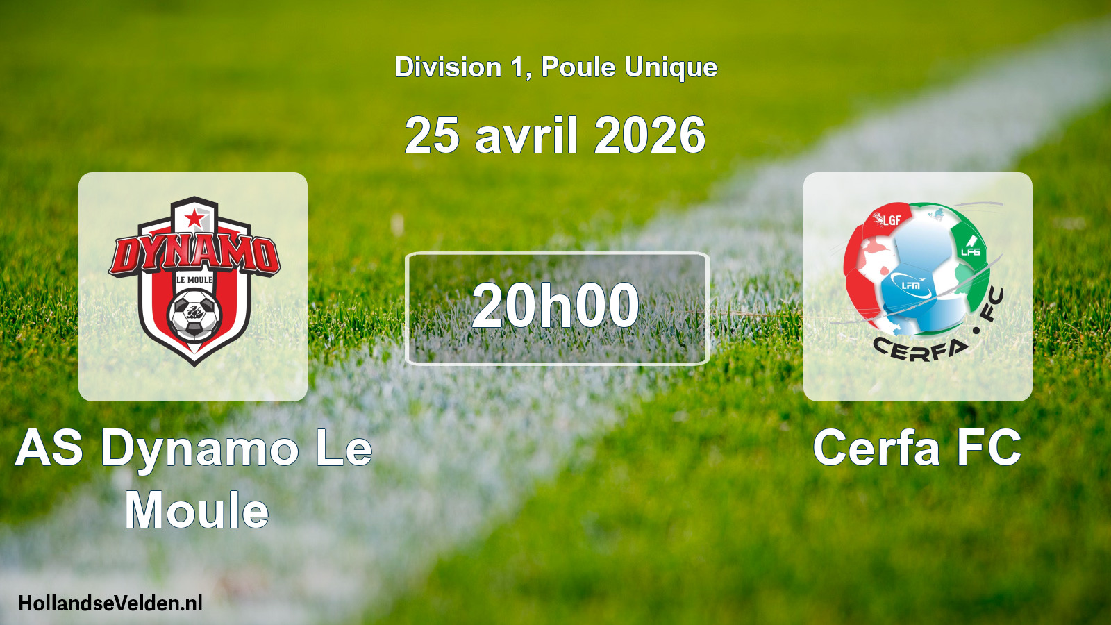 Match programmé: AS Dynamo Le Moule - Cerfa FC (25 avril 2026)