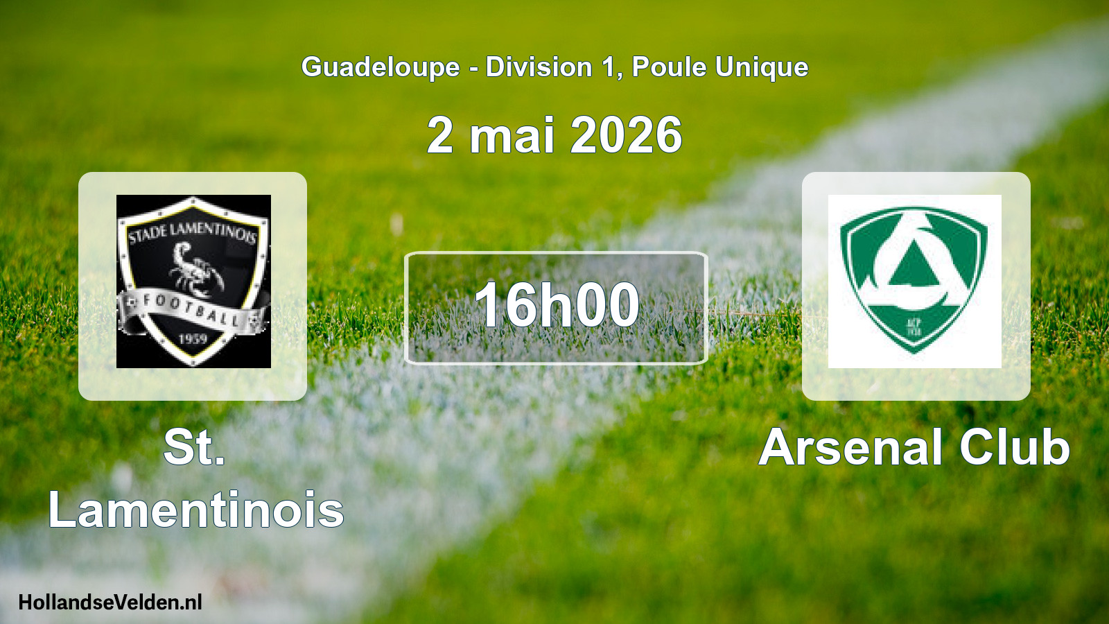 Match programmé: St. Lamentinois - Arsenal Club (2 mai 2026)