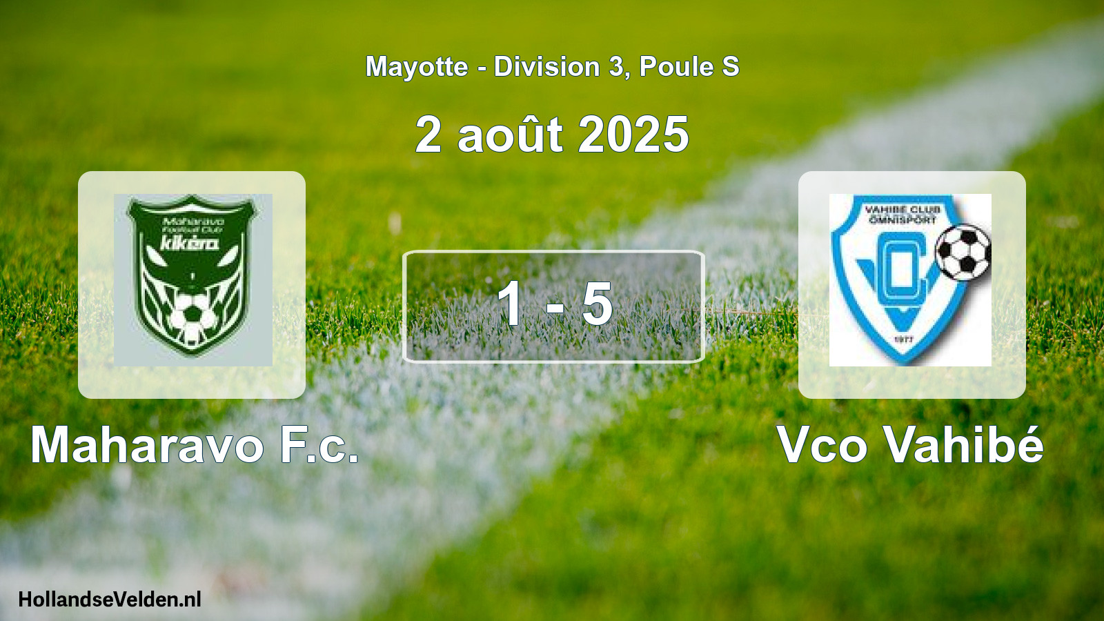 Match joué: Maharavo F.c. - Vco Vahibé 1 - 5 (2 août 2025)