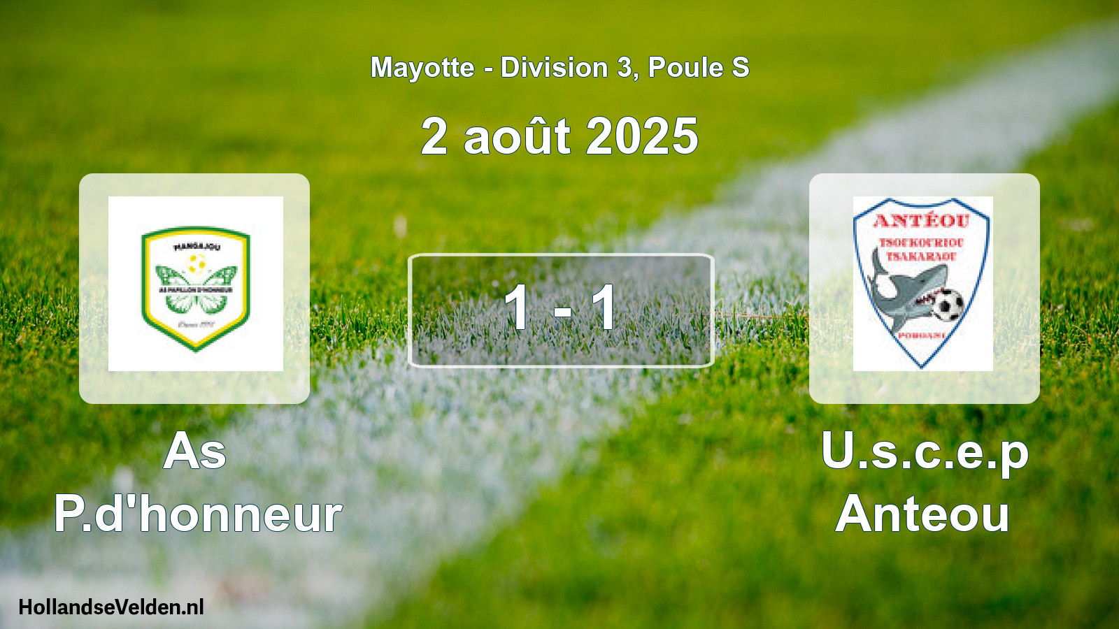 Gespeelde wedstrijd: As P.d'honneur - U.s.c.e.p Anteou 1 - 1 (2 augustus 2025)