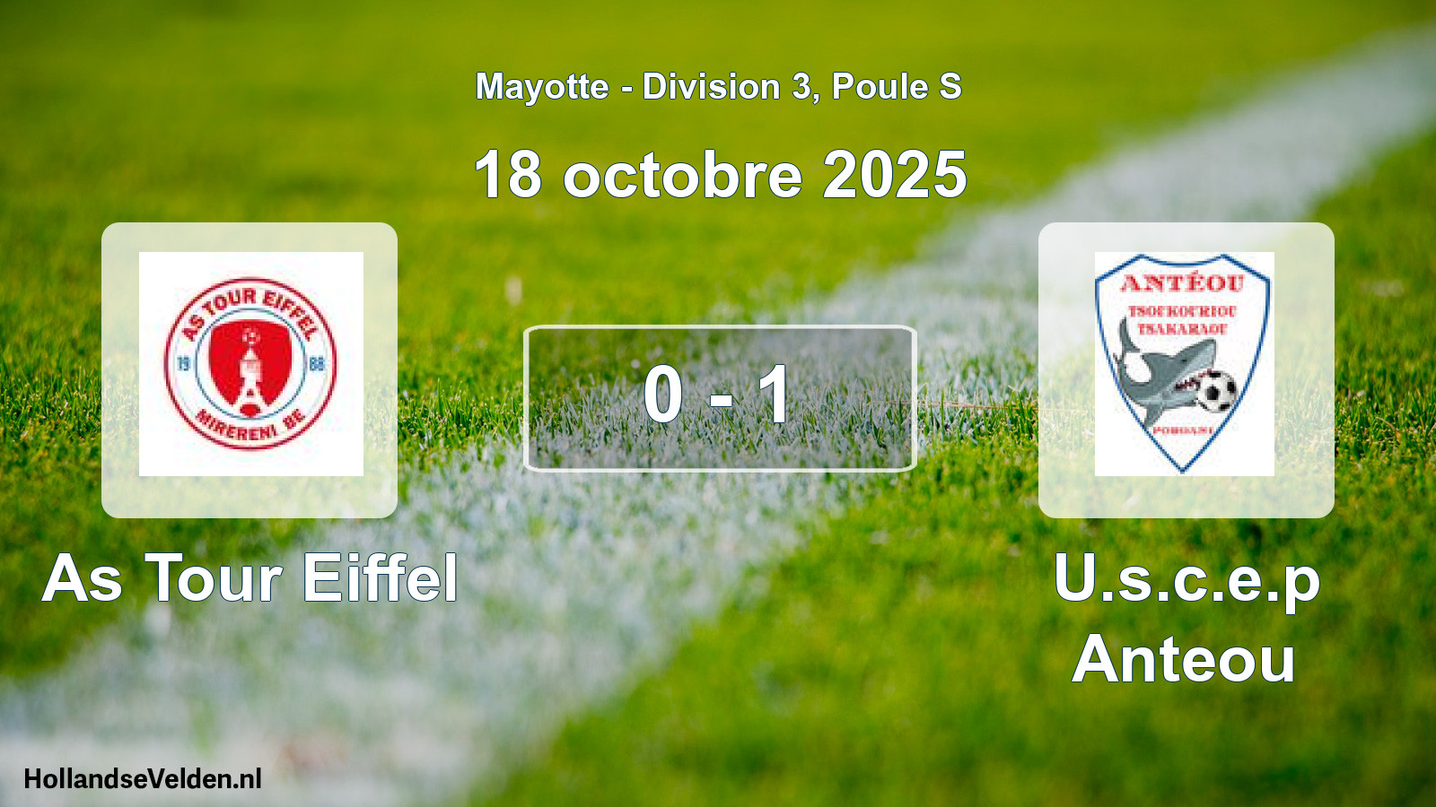 Match joué: As Tour Eiffel - U.s.c.e.p Anteou 0 - 1 (18 octobre 2025)