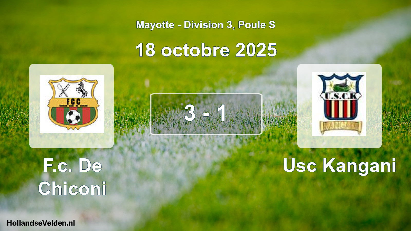 Total number of matches played: F.c. De Chiconi - Usc Kangani 3 - 1 (18 October 2025)