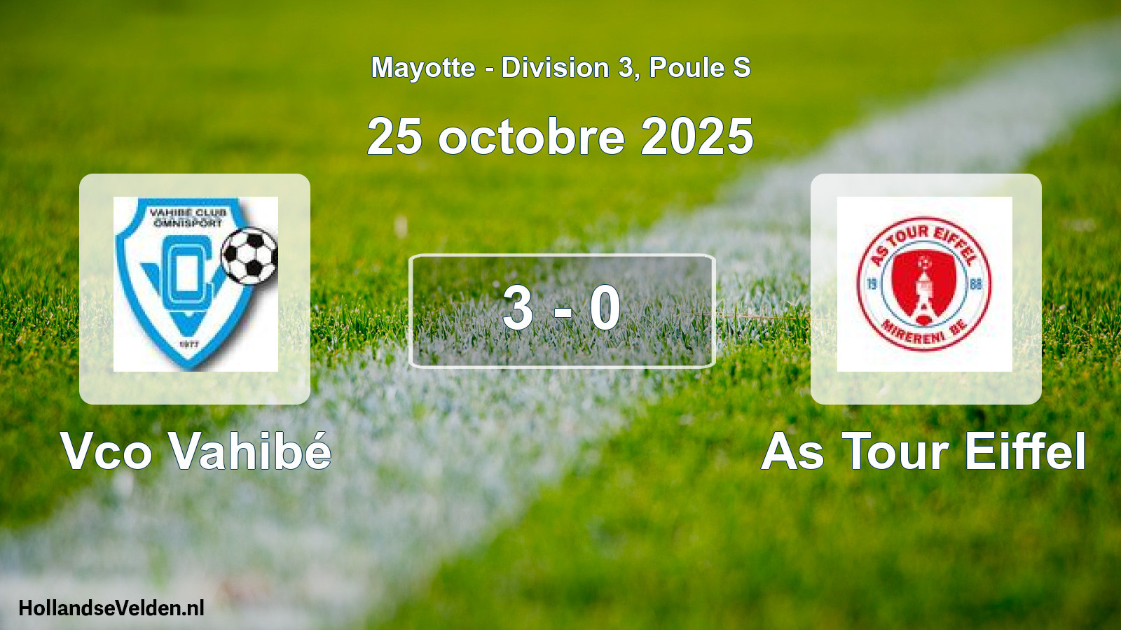 Match joué: Vco Vahibé - As Tour Eiffel 3 - 0 (25 octobre 2025)