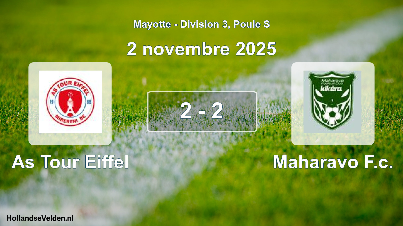 Match joué: As Tour Eiffel - Maharavo F.c. 2 - 2 (2 novembre 2025)