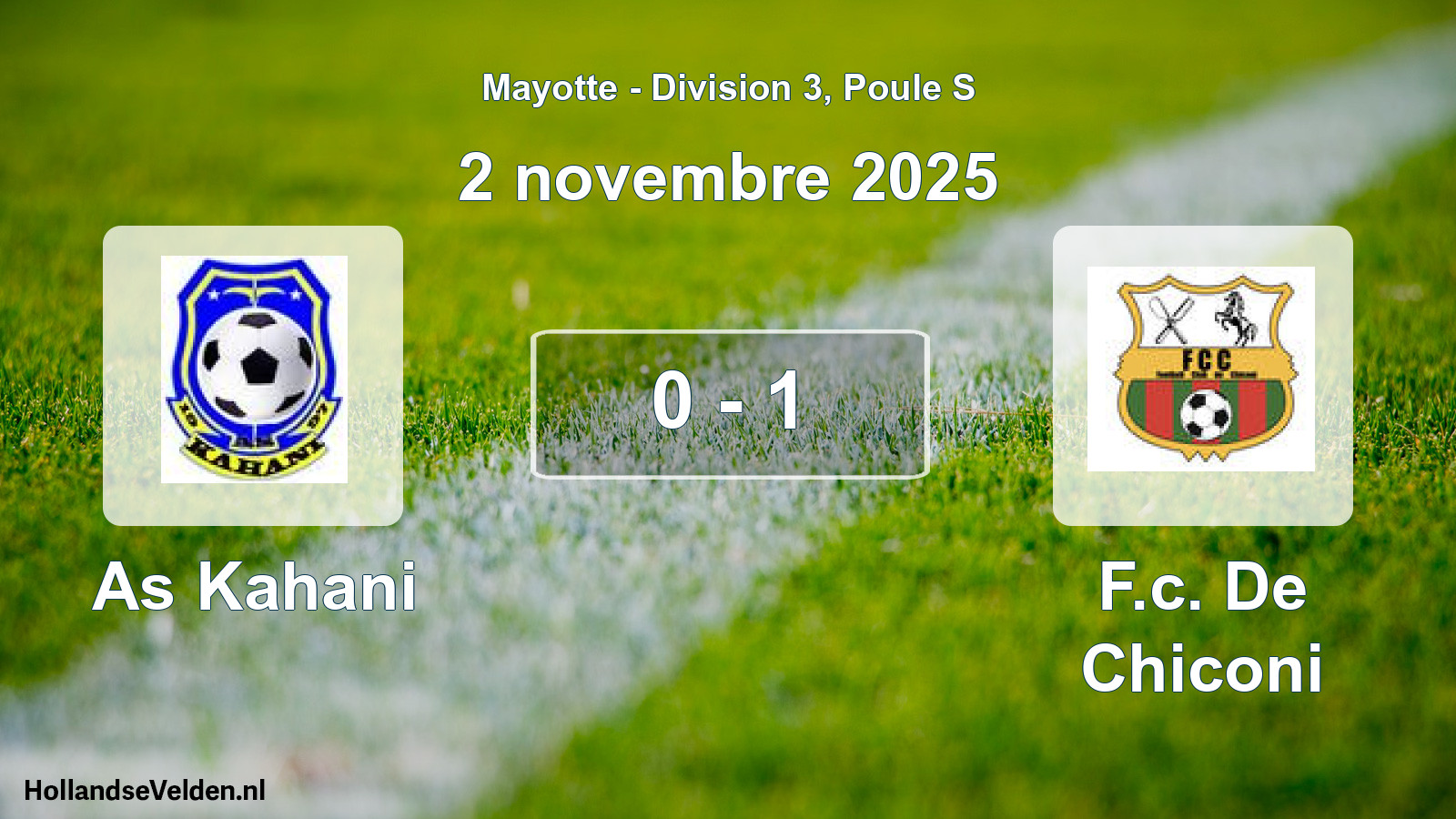 Match joué: As Kahani - F.c. De Chiconi 0 - 1 (2 novembre 2025)