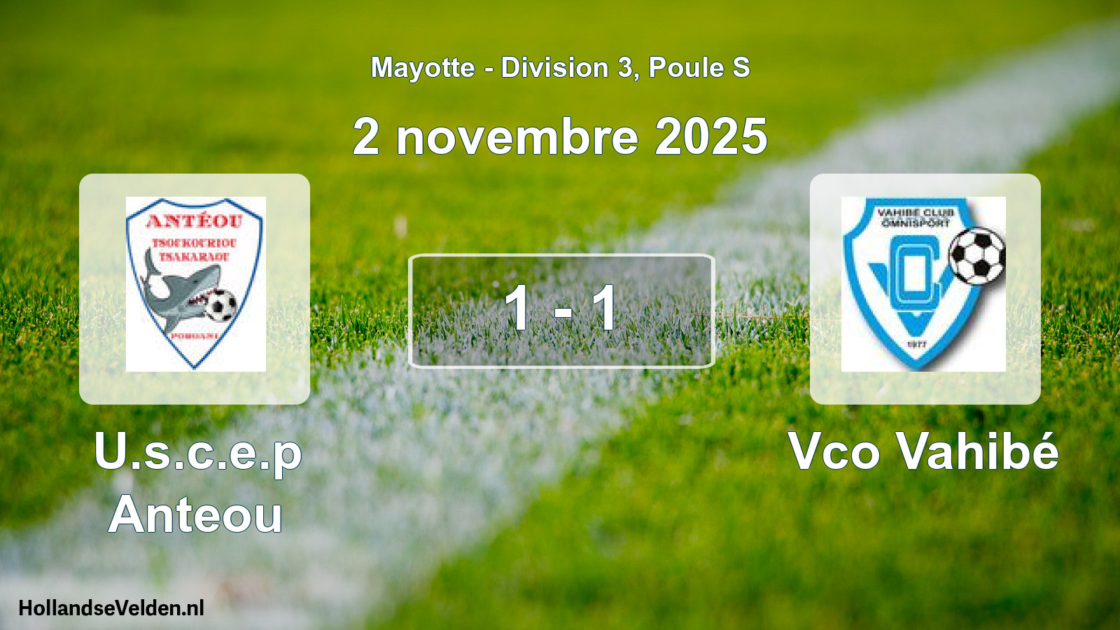 Match joué: U.s.c.e.p Anteou - Vco Vahibé 1 - 1 (2 novembre 2025)