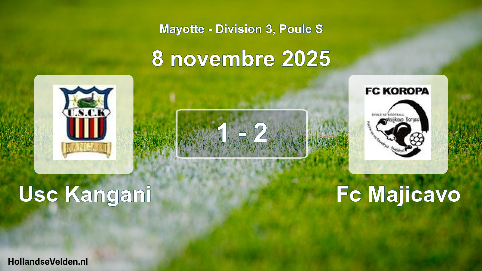 Match joué: Usc Kangani - Fc Majicavo 1 - 2 (8 novembre 2025)