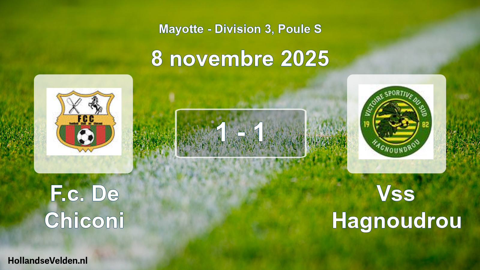 Match joué: F.c. De Chiconi - Vss Hagnoudrou 1 - 1 (8 novembre 2025)