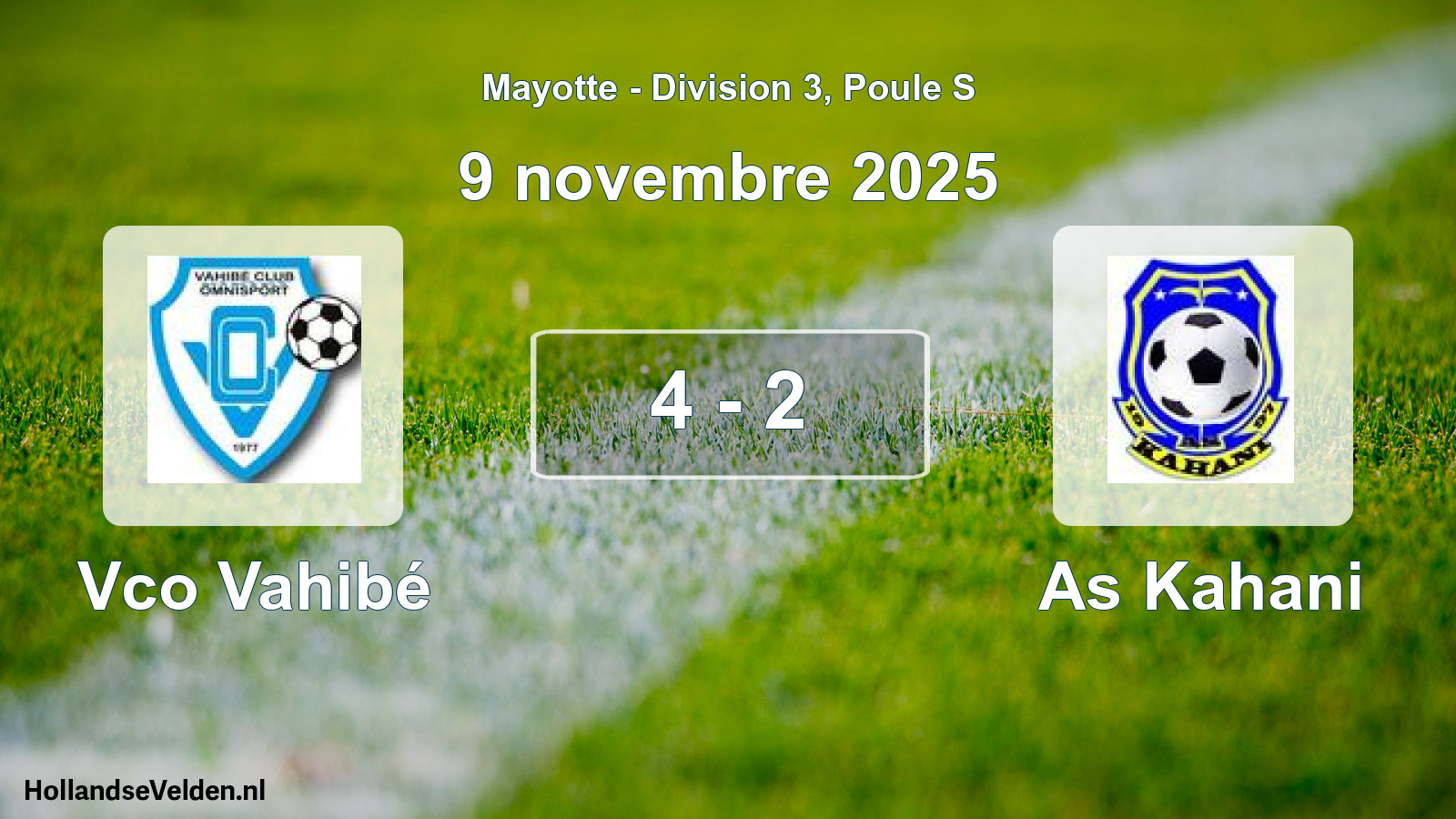 Match joué: Vco Vahibé - As Kahani 4 - 2 (9 novembre 2025)